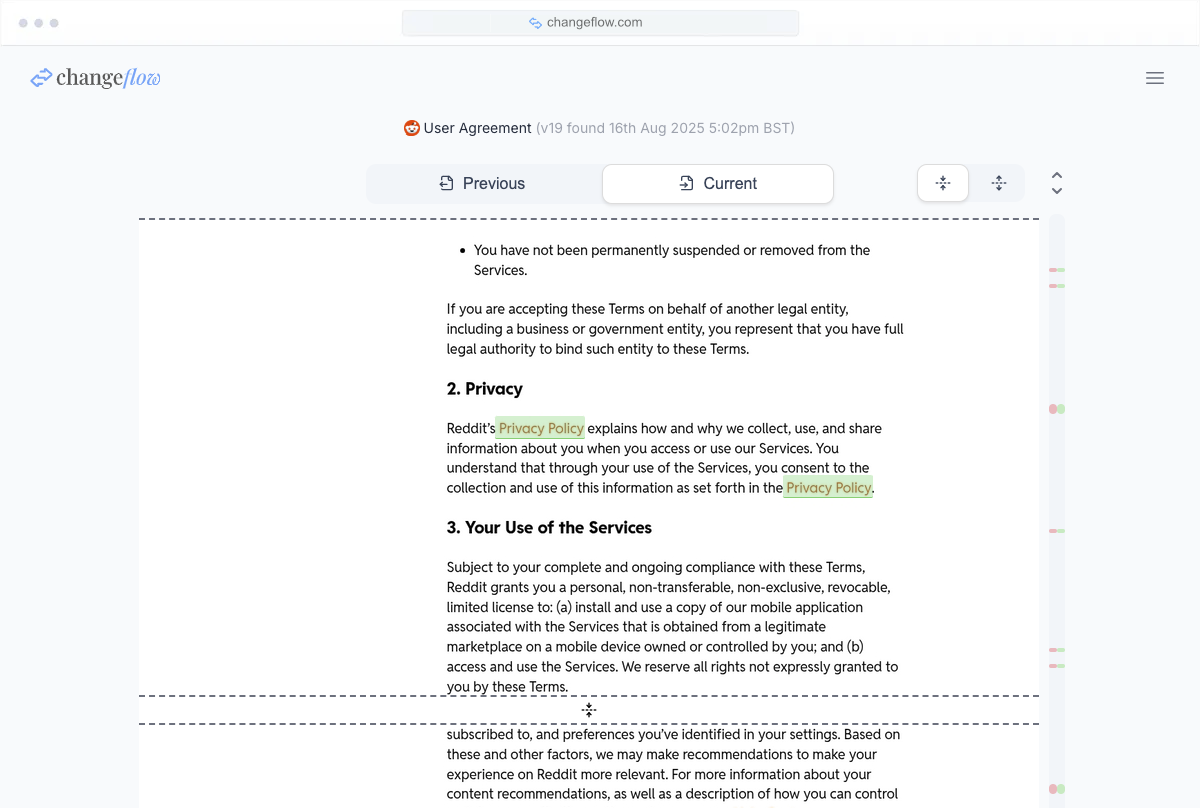 Changeflow collaboration interface with team folders
